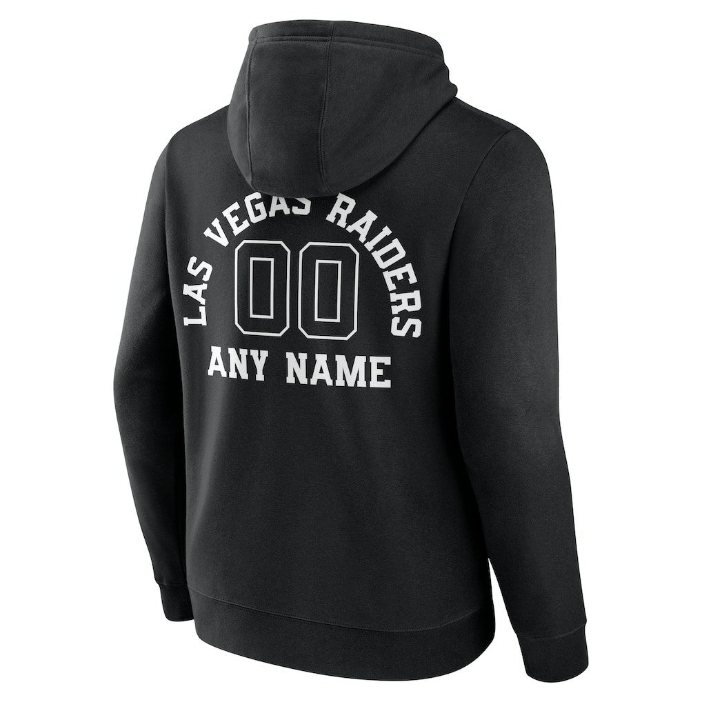 Las Vegas Raiders Personalized Name & Number Pullover Hoodie - Black Hoodies