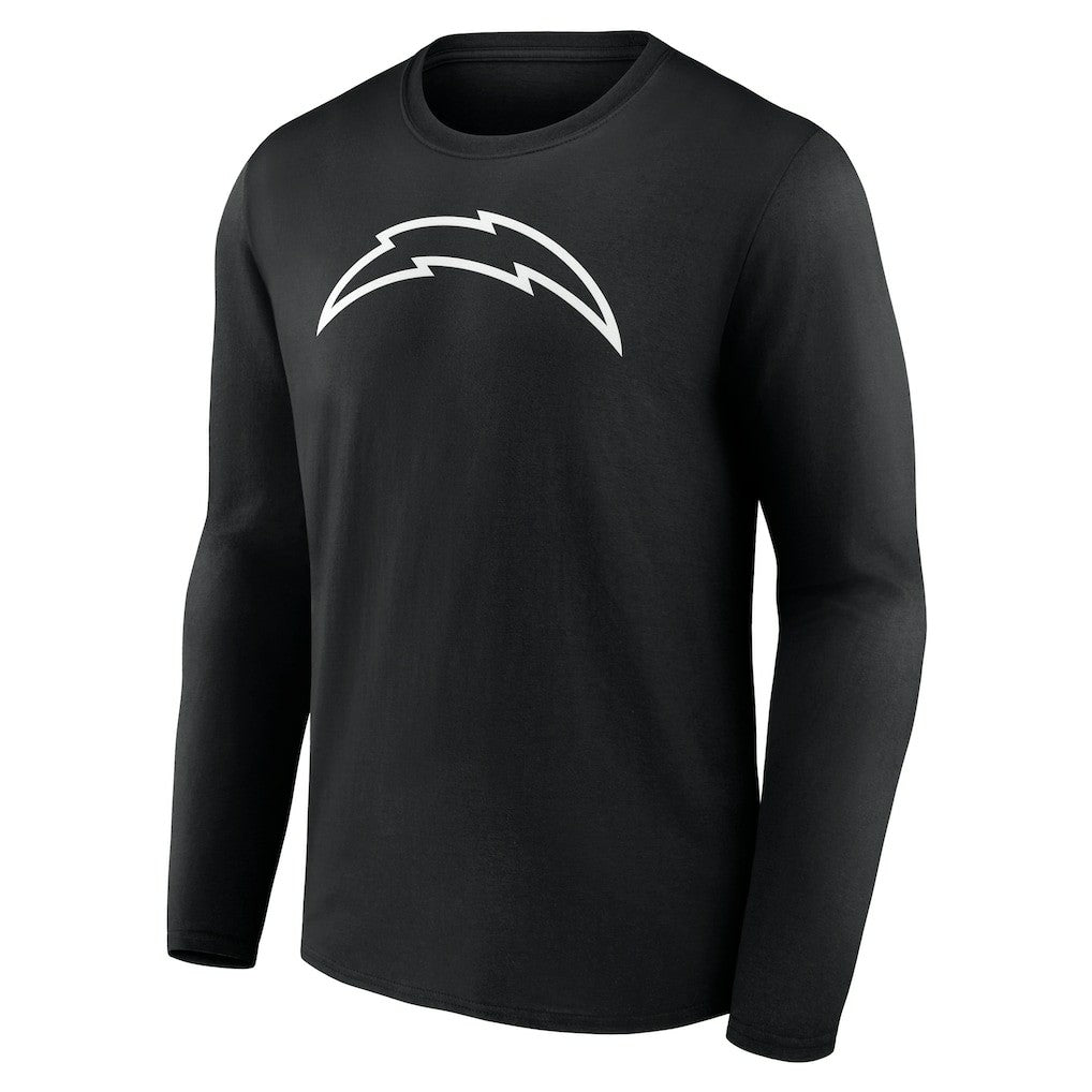 Los Angeles Chargers Personalized Name & Number Monochrome Long Sleeve T-Shirt - Black T-shirts