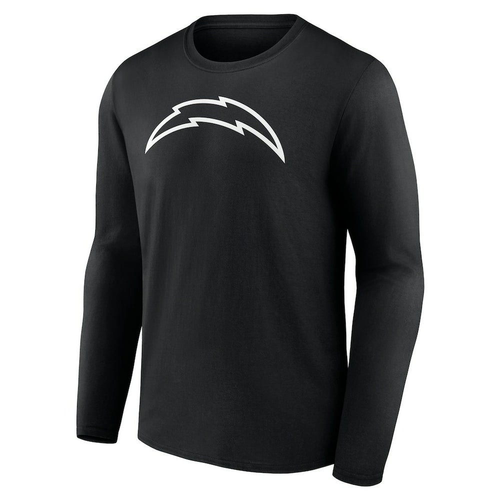 Los Angeles Chargers Personalized Name & Number Monochrome Long Sleeve T-Shirt - Black T-shirts