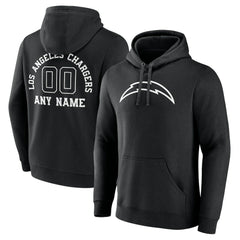 Los Angeles Chargers Personalized Name & Number Pullover Hoodie - Black Hoodies