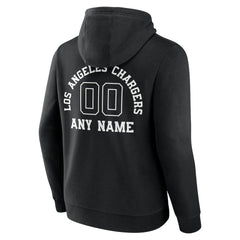 Los Angeles Chargers Personalized Name & Number Pullover Hoodie - Black Hoodies