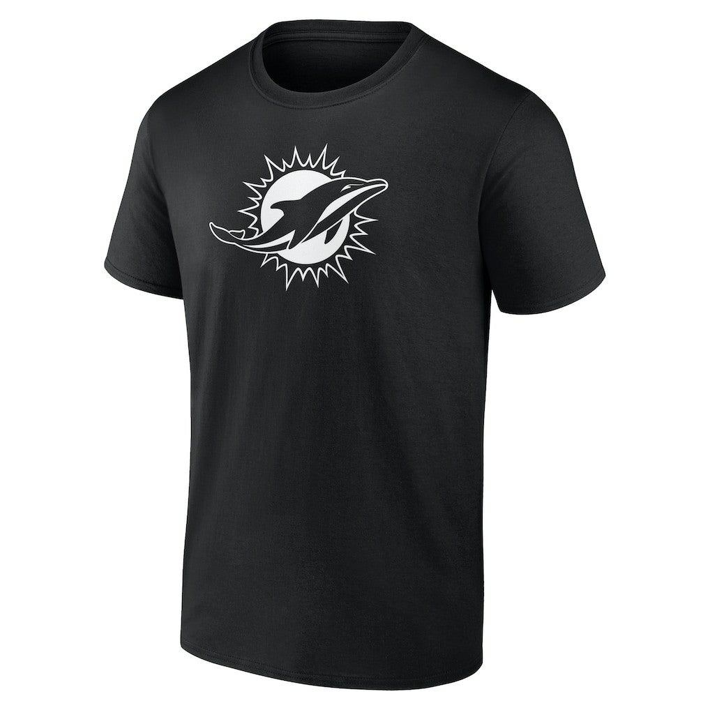 Miami Dolphins Personalized Name & Number Monochrome T-Shirt - Black T-shirts