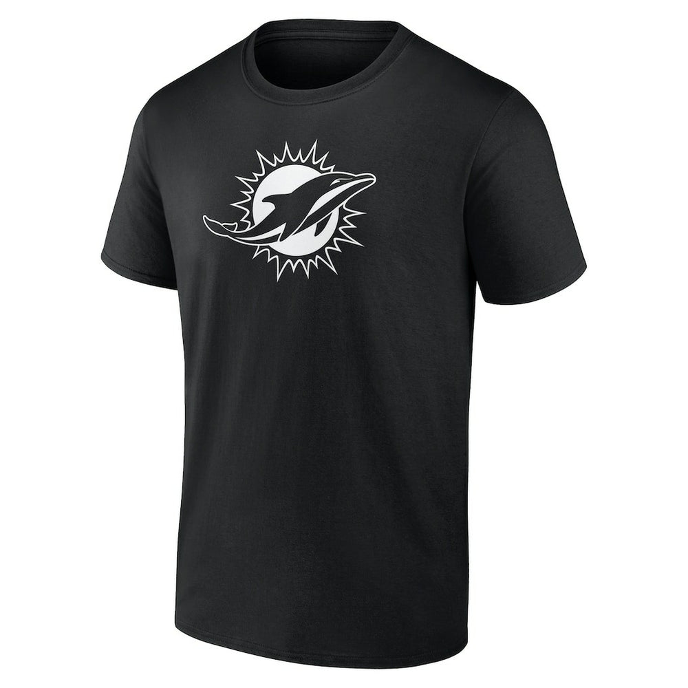 Miami Dolphins Personalized Name & Number Monochrome T-Shirt - Black T-shirts