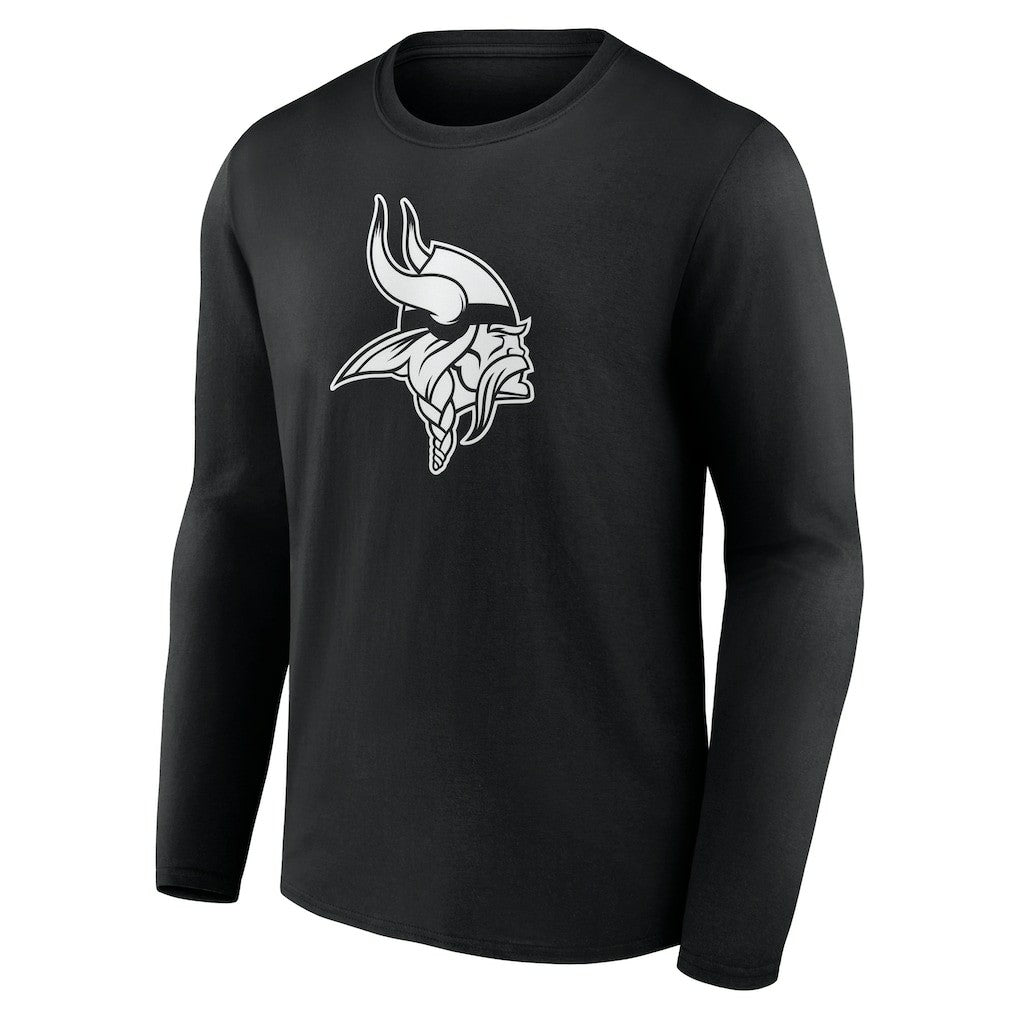 Minnesota Vikings Personalized Name & Number Monochrome Long Sleeve T-Shirt - Black T-shirts