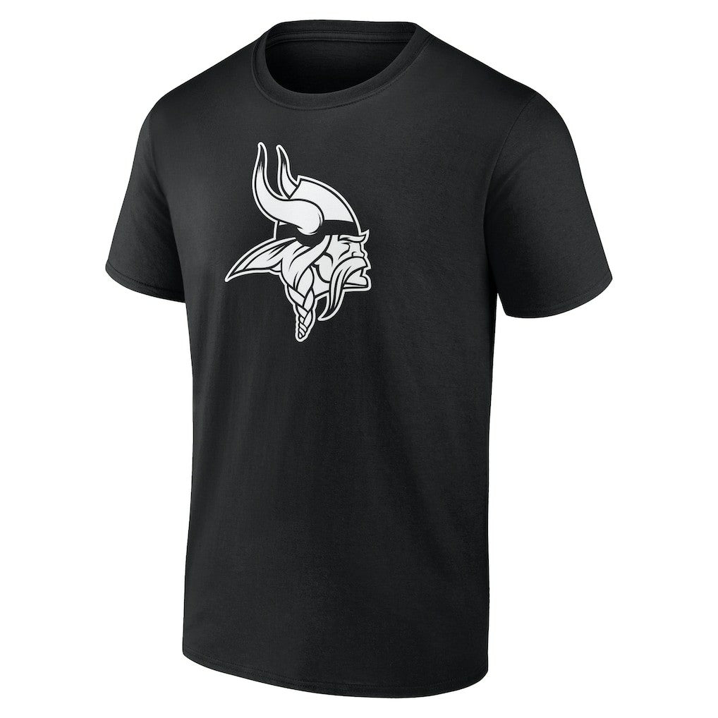 Minnesota Vikings Personalized Name & Number Monochrome T-Shirt - Black T-shirts