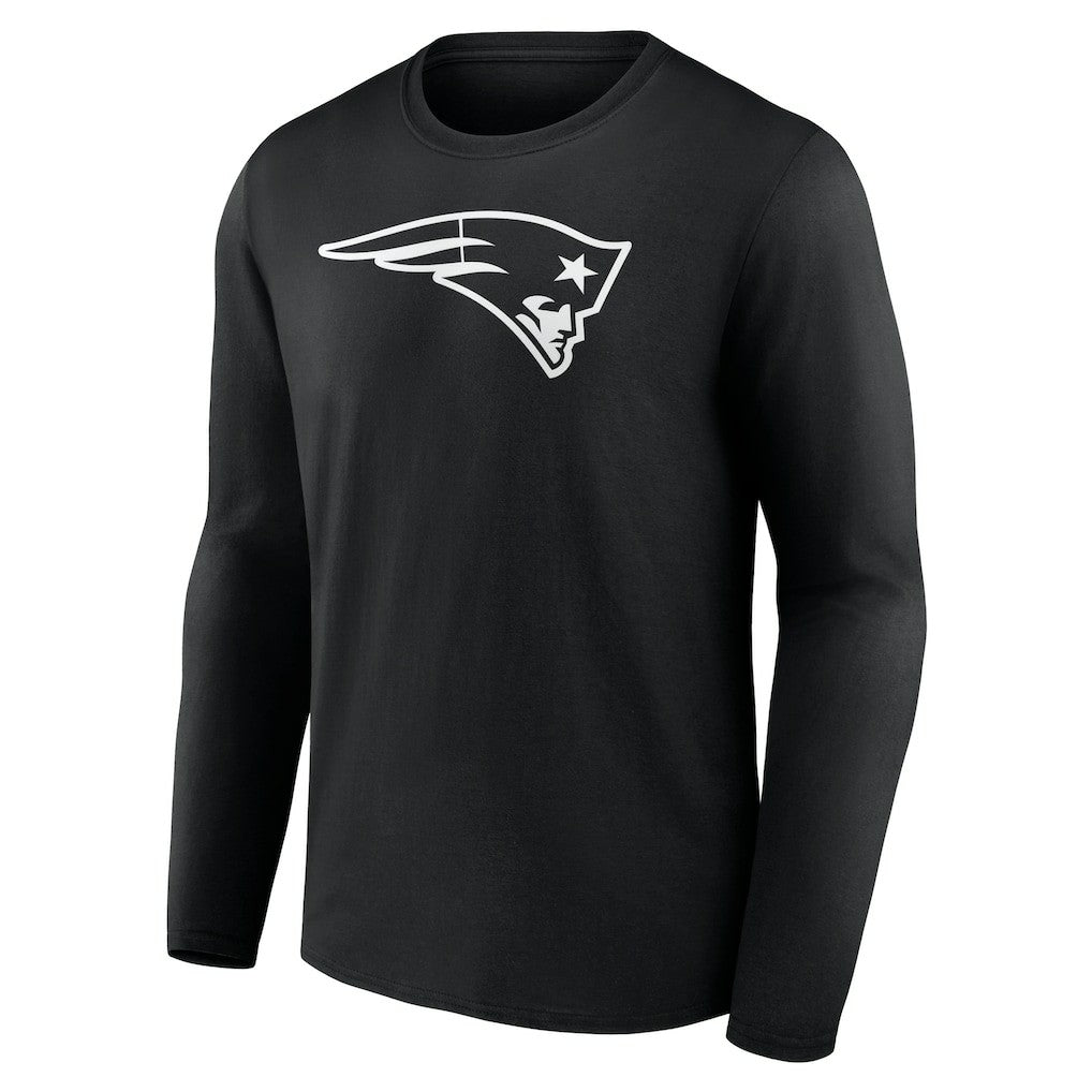 New England Patriots Personalized Name & Number Monochrome Long Sleeve T-Shirt - Black T-shirts