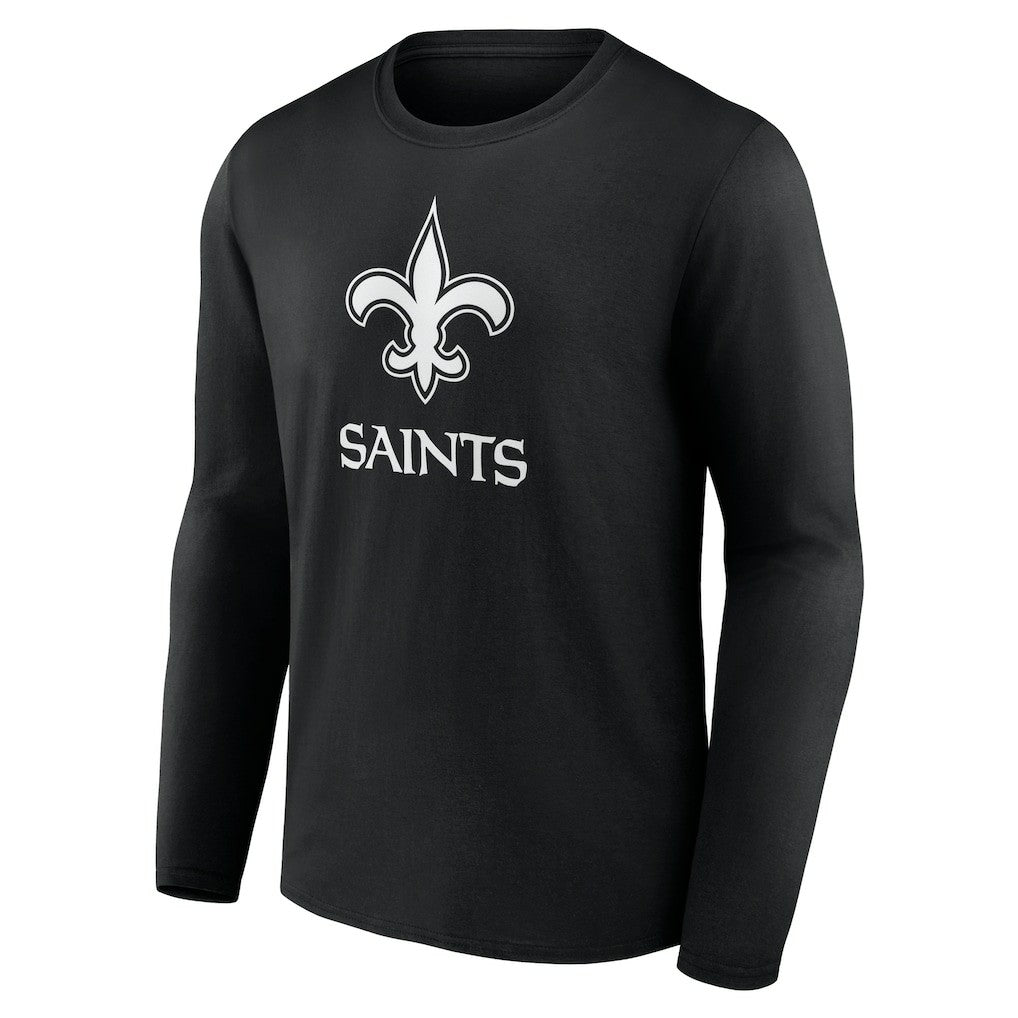 New Orleans Saints Personalized Name & Number Monochrome Long Sleeve T-Shirt - Black T-shirts