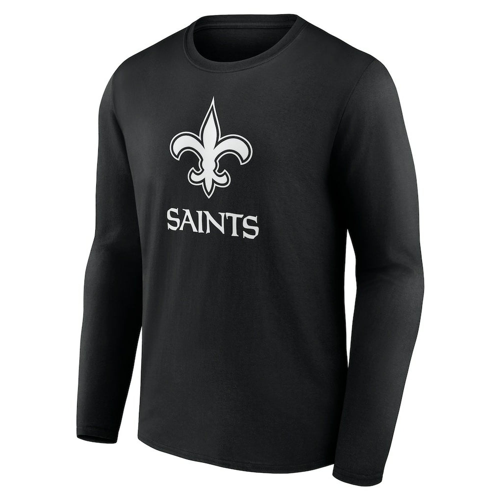 New Orleans Saints Personalized Name & Number Monochrome Long Sleeve T-Shirt - Black T-shirts