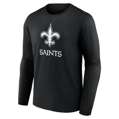 New Orleans Saints Personalized Name & Number Monochrome Long Sleeve T-Shirt - Black T-shirts