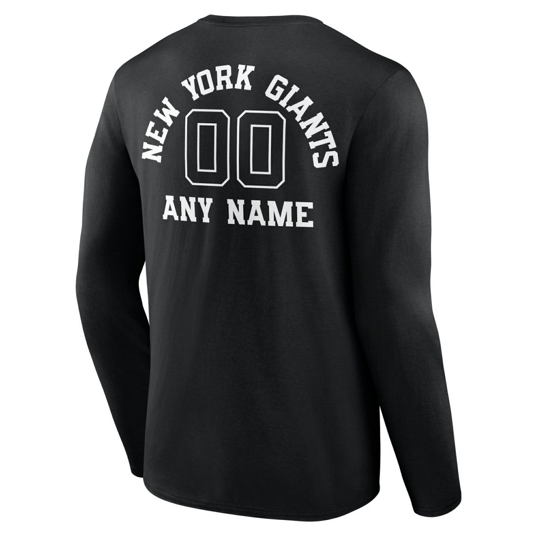 New York Giants Personalized Name & Number Monochrome Long Sleeve T-Shirt - Black T-shirts