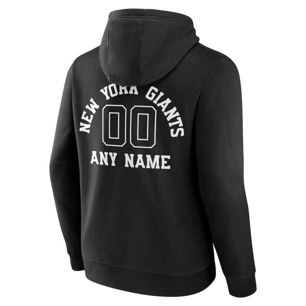 New York Giants Personalized Name & Number Pullover Hoodie - Black Hoodies