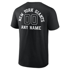 New York Giants Personalized Name & Number Monochrome T-Shirt - Black T-shirts