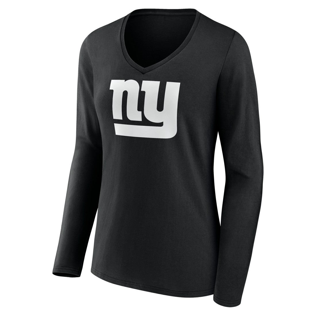 New York Giants Women's Personalized Name & Number Monochrome Long Sleeve V-Neck T-Shirt - Black T-shirts