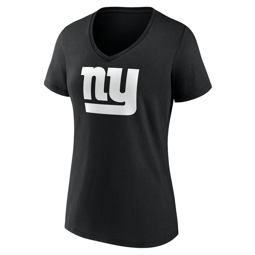 New York Giants Women's Personalized Name & Number Monochrome V-Neck T-Shirt - Black T-shirts