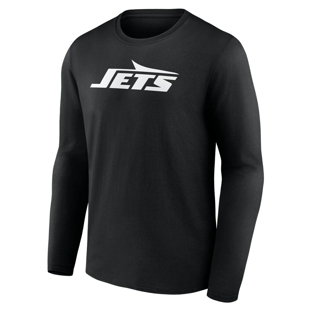 New York Jets Personalized Name & Number Monochrome Long Sleeve T-Shirt - Black T-shirts