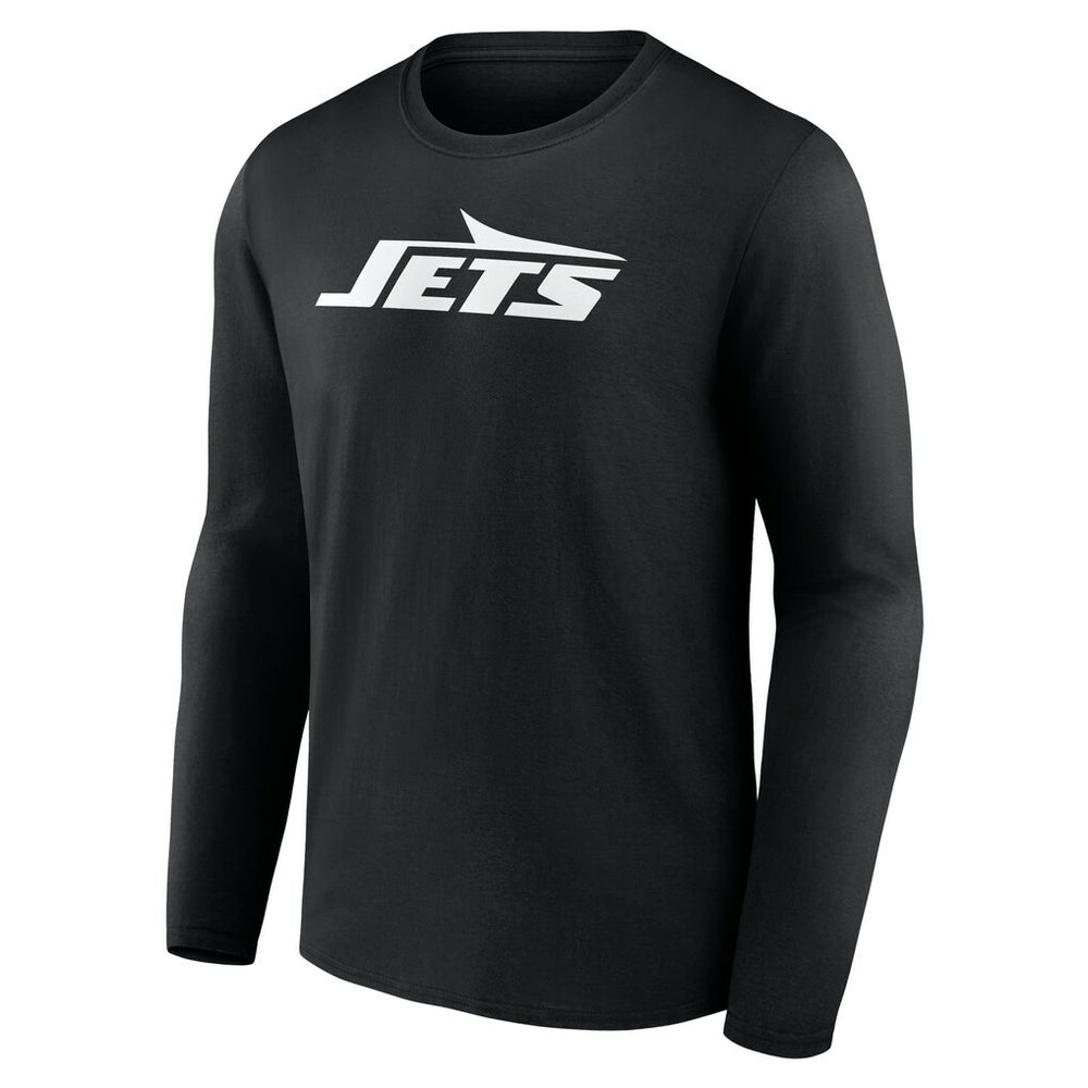 New York Jets Personalized Name & Number Monochrome Long Sleeve T-Shirt - Black T-shirts