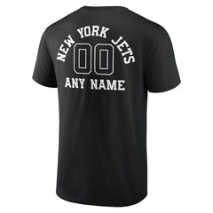New York Jets Personalized Name & Number Monochrome T-Shirt - Black T-shirts