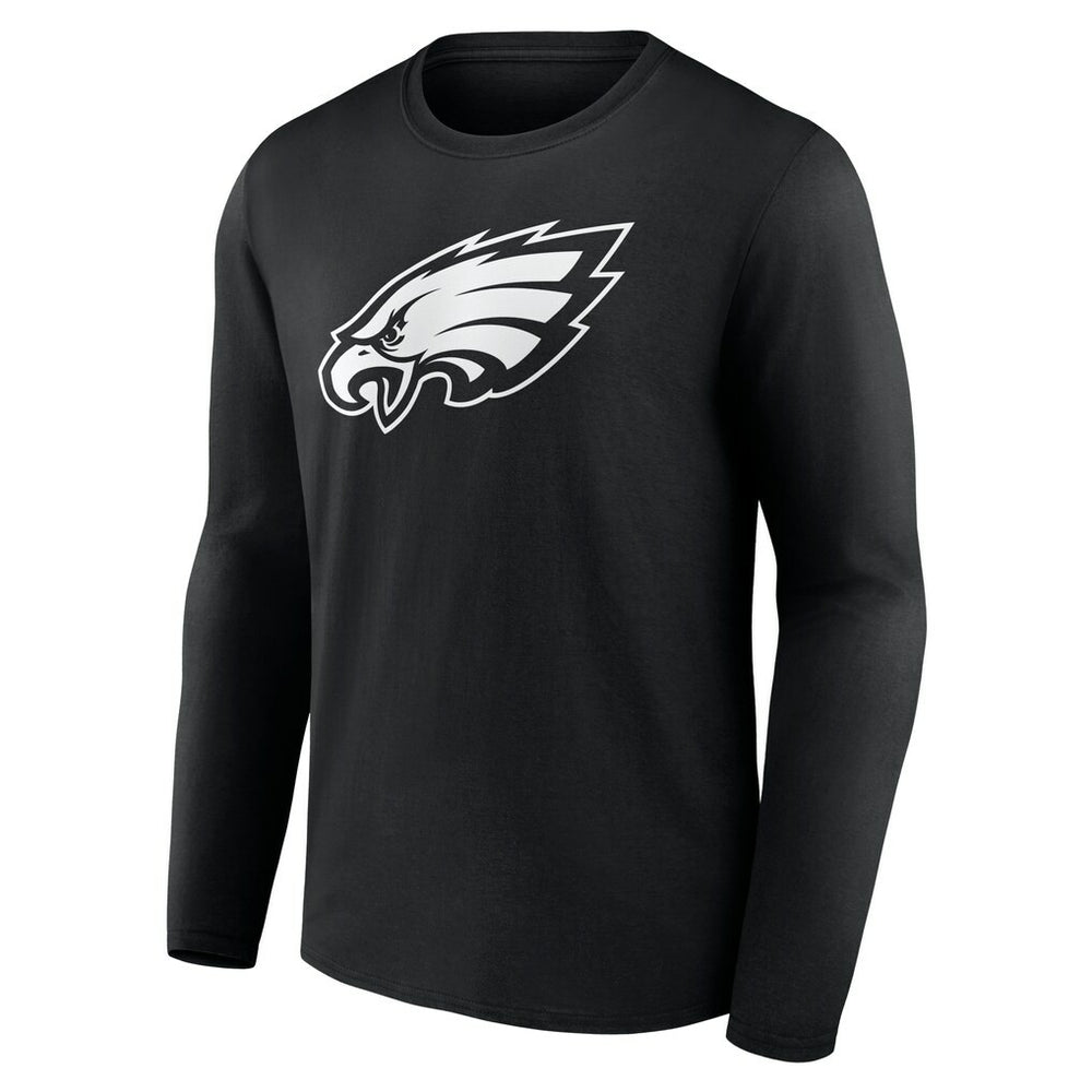 Philadelphia Eagles Personalized Name & Number Monochrome Long Sleeve T-Shirt - Black T-shirts