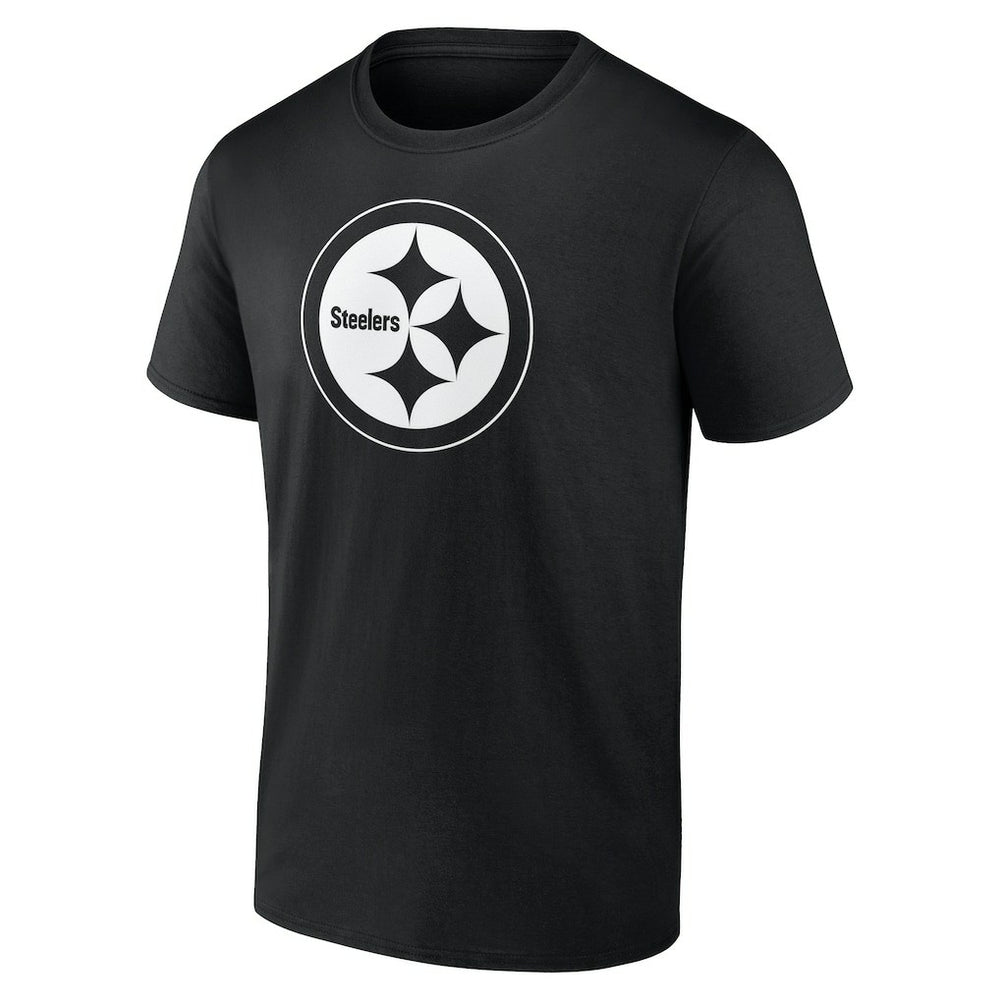 Pittsburgh Steelers Personalized Name & Number Monochrome T-Shirt - Black T-shirts