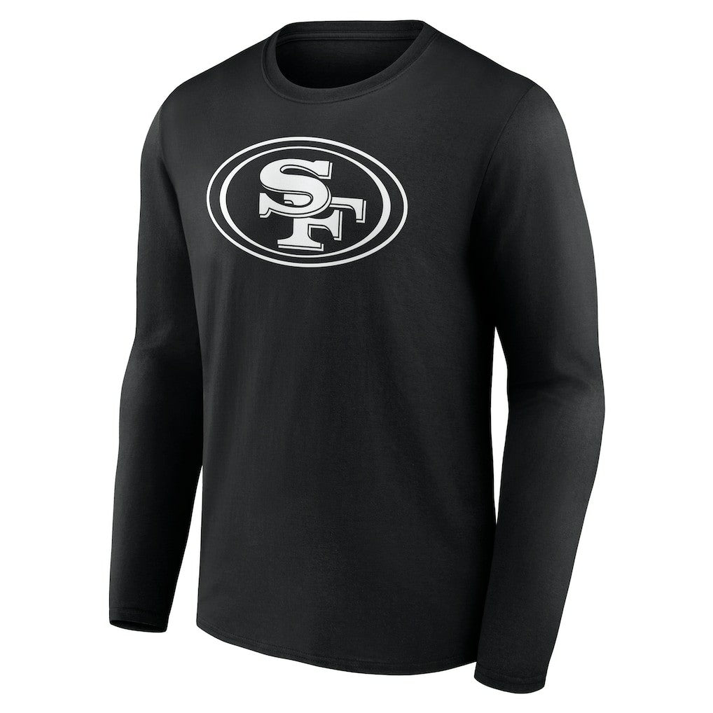 San Francisco 49ers Personalized Name & Number Monochrome Long Sleeve T-Shirt - Black T-shirts