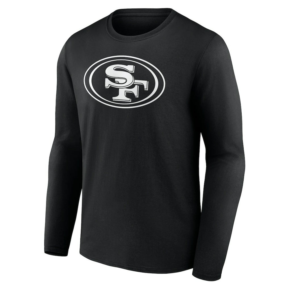 San Francisco 49ers Personalized Name & Number Monochrome Long Sleeve T-Shirt - Black T-shirts
