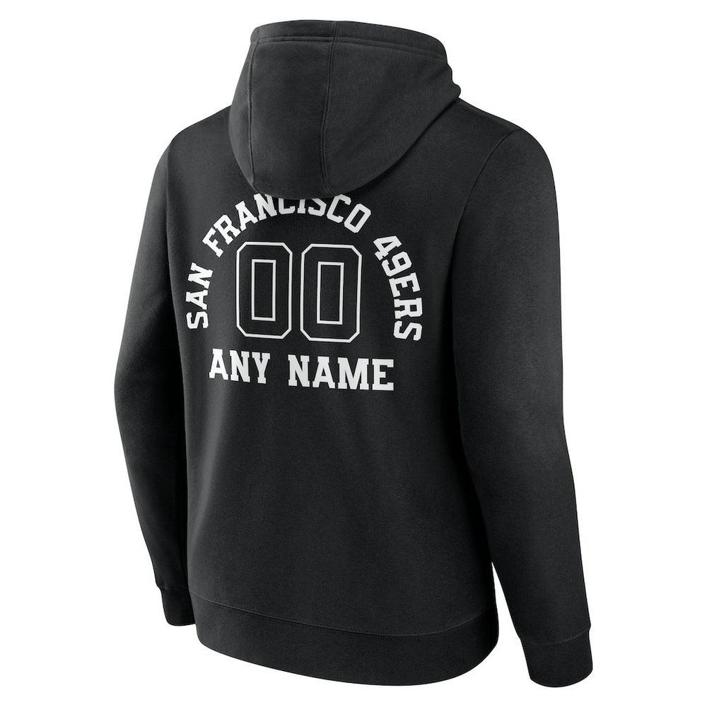 San Francisco 49ers Personalized Name & Number Pullover Hoodie - Black Hoodies