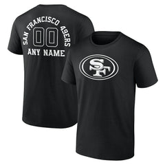 San Francisco 49ers Personalized Name & Number Monochrome T-Shirt - Black T-shirts