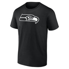 Seattle Seahawks Personalized Name & Number Monochrome T-Shirt - Black T-shirts