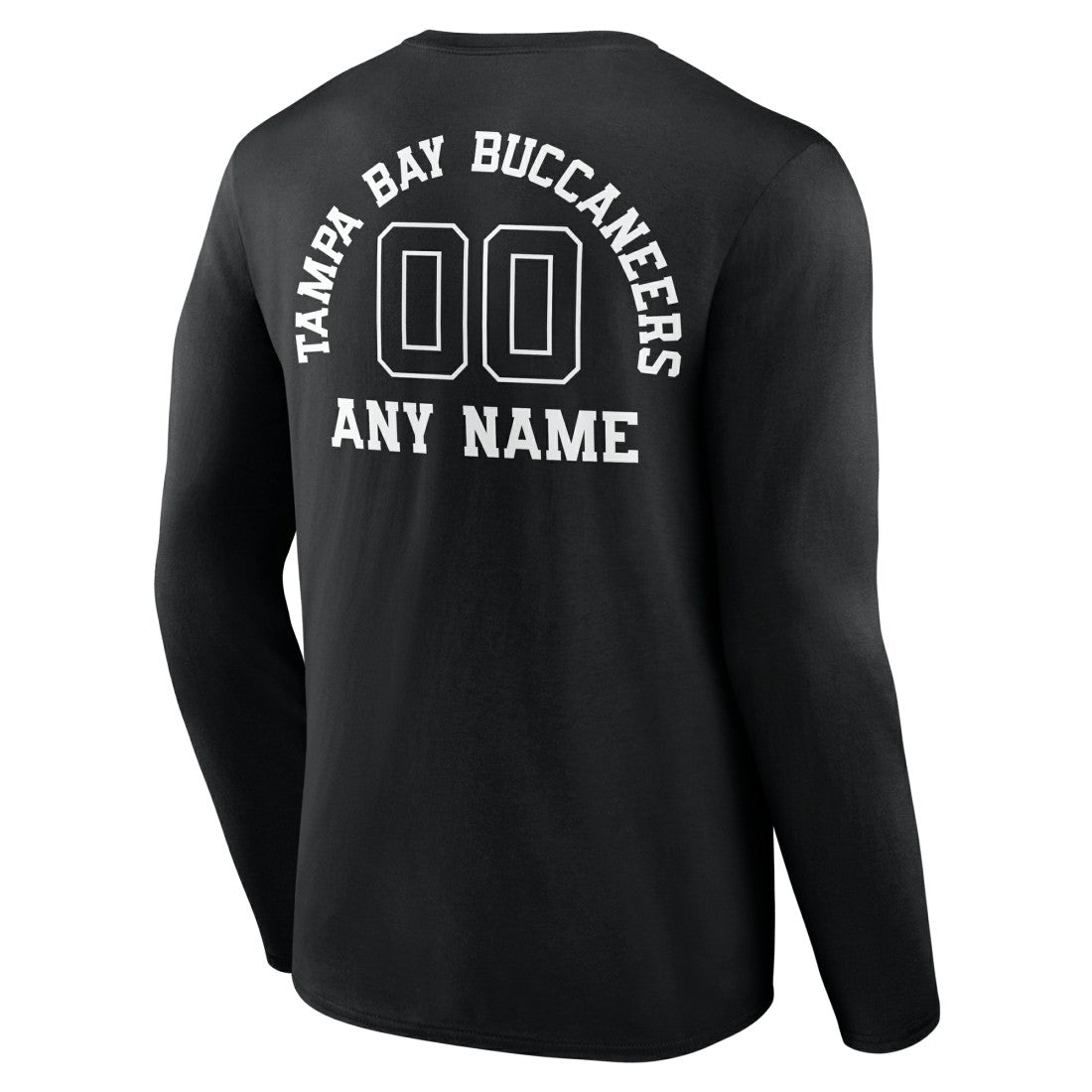 Tampa Bay Buccaneers Personalized Name & Number Monochrome Long Sleeve T-Shirt - Black T-shirts