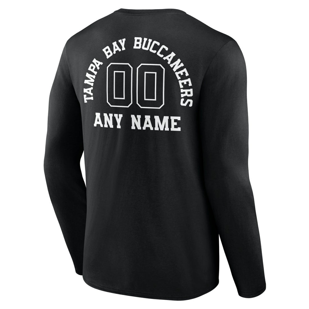Tampa Bay Buccaneers Personalized Name & Number Monochrome Long Sleeve T-Shirt - Black T-shirts