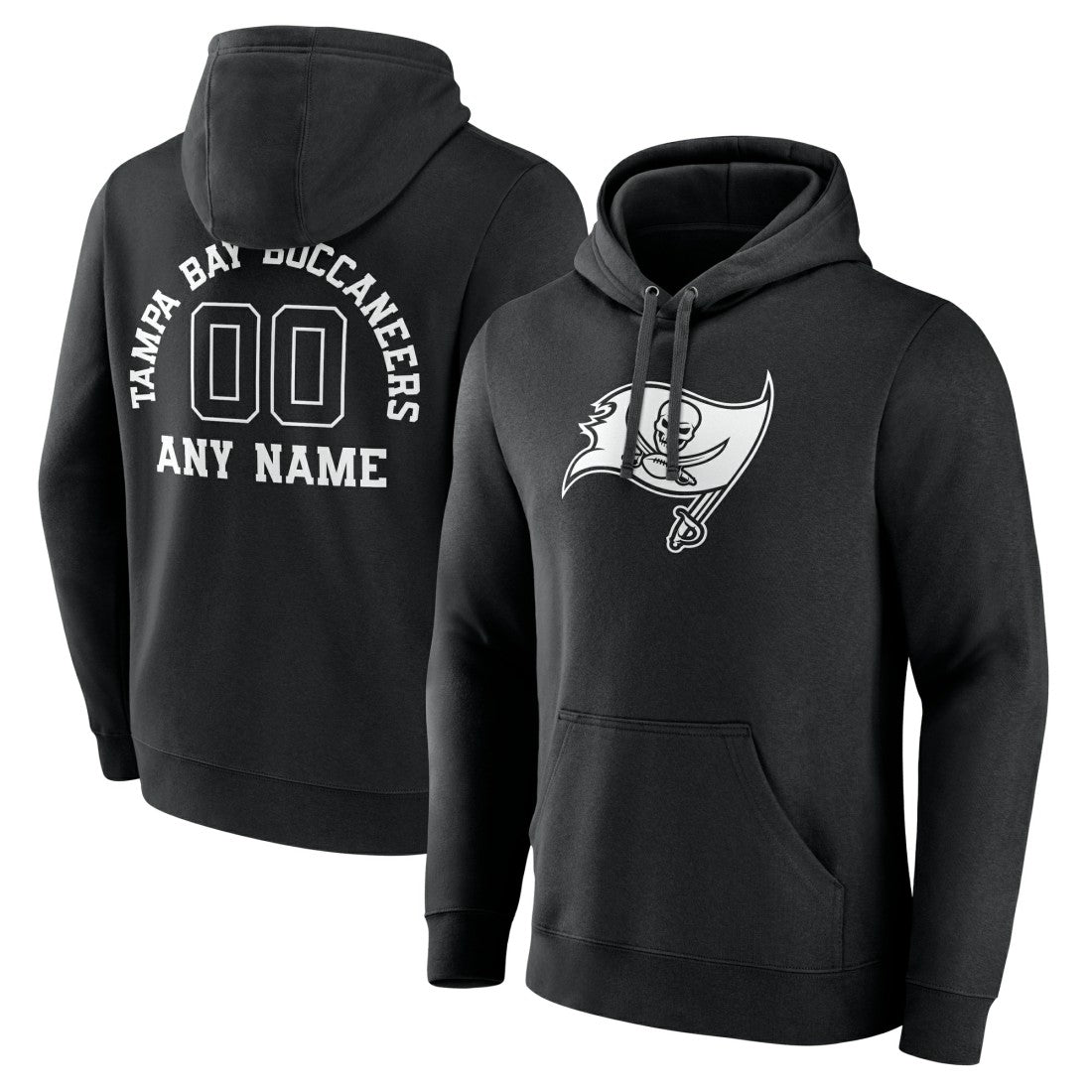 Tampa Bay Buccaneers Personalized Name & Number Pullover Hoodie - Black Hoodies