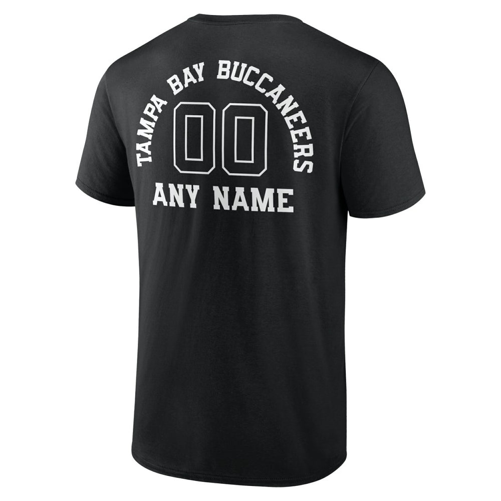 Tampa Bay Buccaneers Personalized Name & Number Monochrome T-Shirt - Black T-shirts