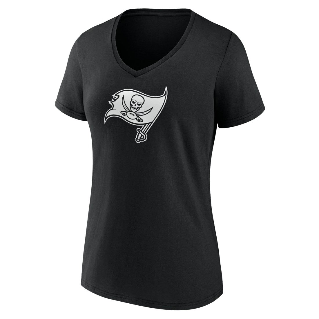 Tampa Bay Buccaneers Women's Personalized Name & Number Monochrome V-Neck T-Shirt - Black T-shirts