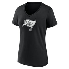 Tampa Bay Buccaneers Women's Personalized Name & Number Monochrome V-Neck T-Shirt - Black T-shirts