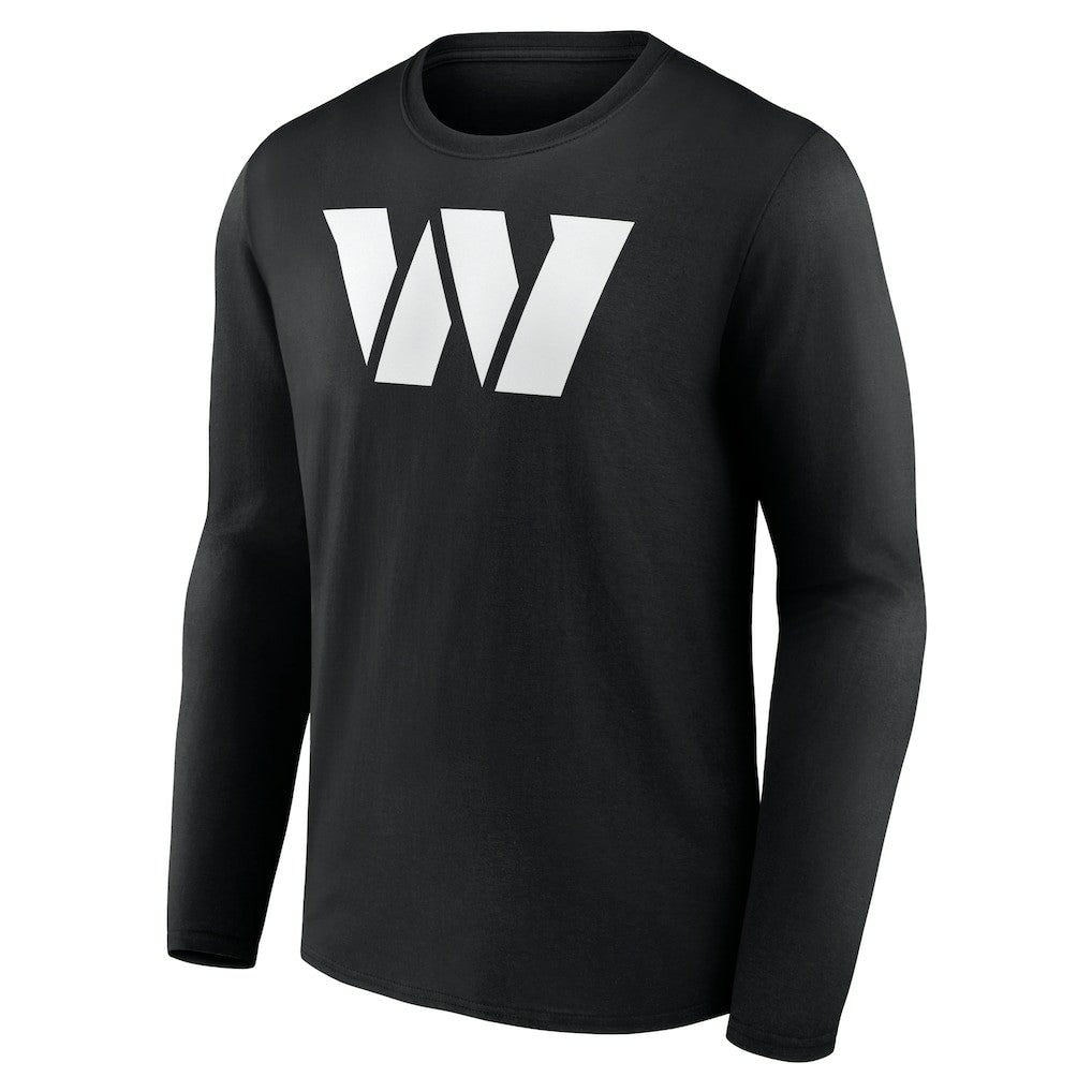 Washington Commanders Personalized Name & Number Monochrome Long Sleeve T-Shirt - Black T-shirts