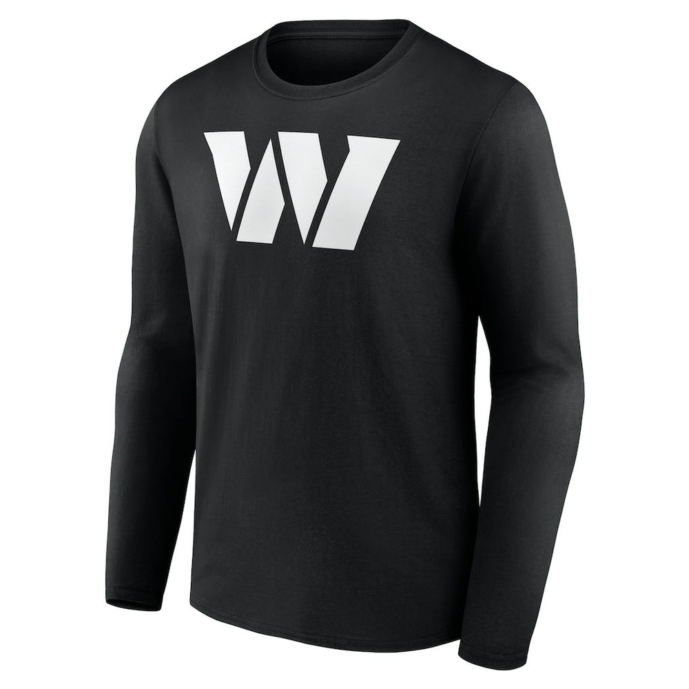 Washington Commanders Personalized Name & Number Monochrome Long Sleeve T-Shirt - Black T-shirts