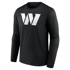 Washington Commanders Personalized Name & Number Monochrome Long Sleeve T-Shirt - Black T-shirts