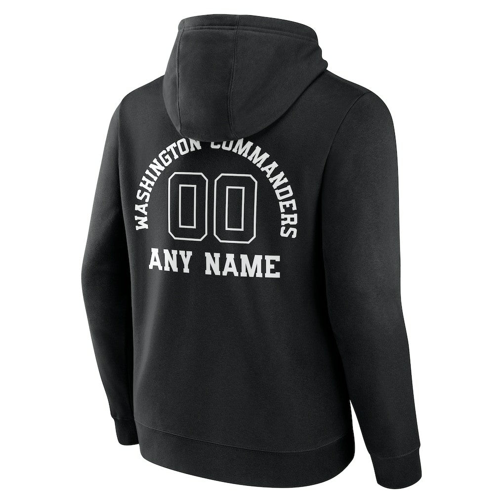 Washington Commanders Personalized Name & Number Pullover Hoodie - Black Hoodies