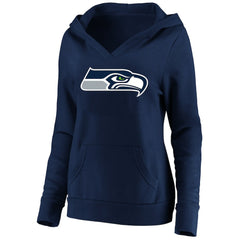 Seattle Seahawks Women's Plus Size V-Neck Pullover Hoodie - College Navy Hoodies