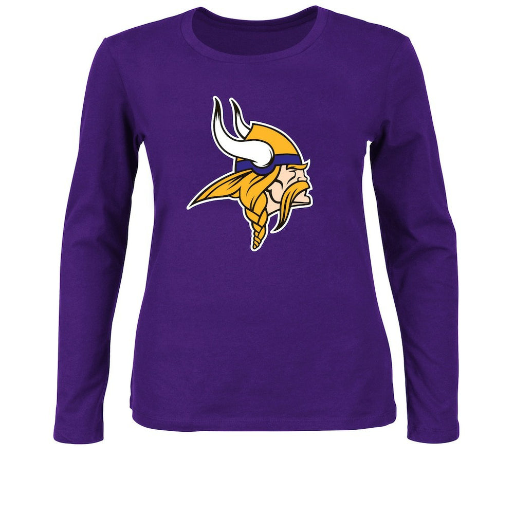 Minnesota Vikings Women's Plus Size Long Sleeve T-Shirt - Purple T-shirts