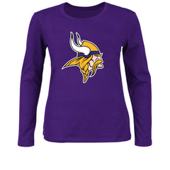Minnesota Vikings Women's Plus Size Long Sleeve T-Shirt - Purple T-shirts
