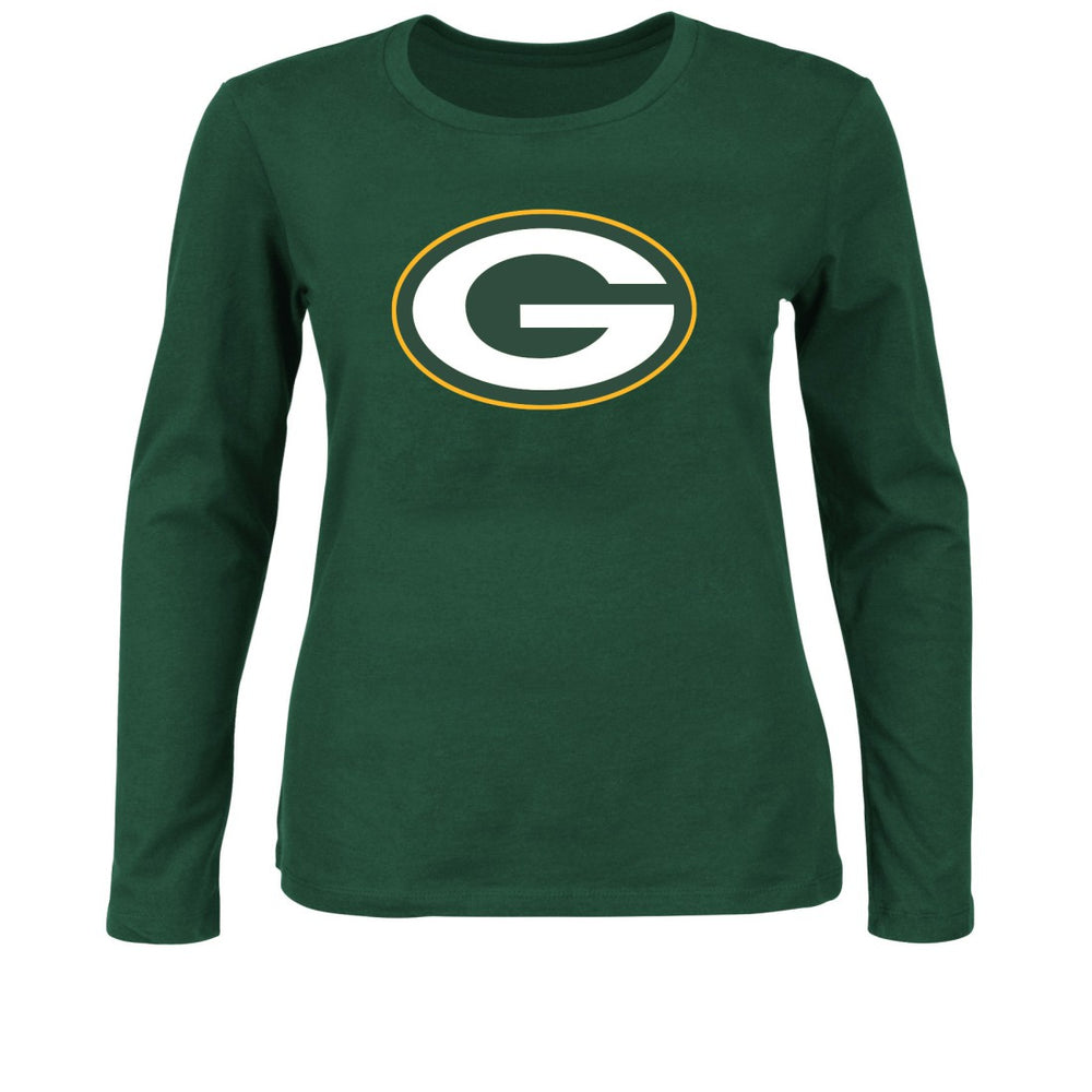Green Bay Packers Women's Plus Size Long Sleeve T-Shirt - Green T-shirts