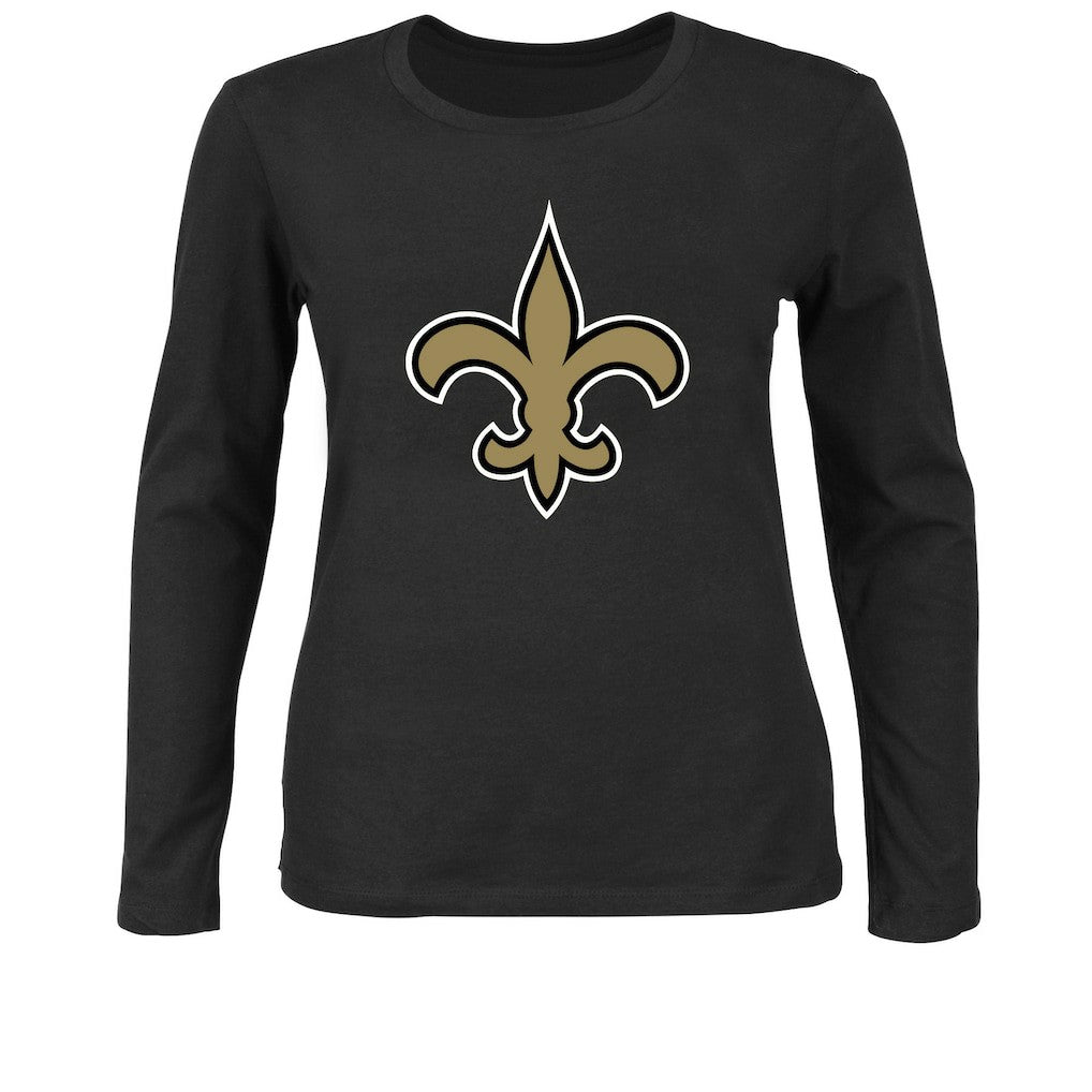 New Orleans Saints Women's Plus Size Long Sleeve T-Shirt - Black T-shirts