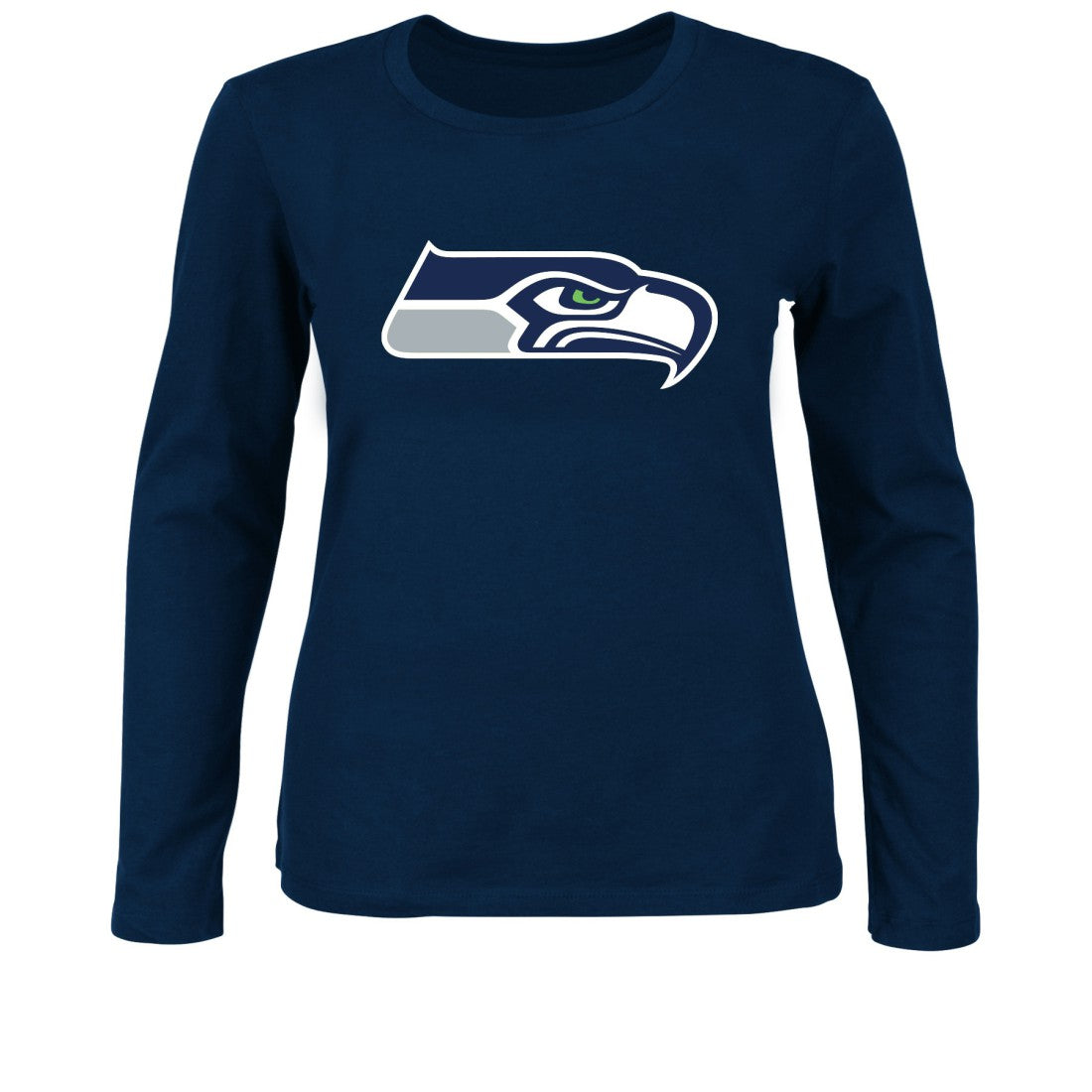 Seattle Seahawks Women's Plus Size Long Sleeve T-Shirt - College Navy T-shirts
