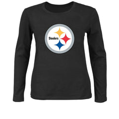 Pittsburgh Steelers Women's Plus Size Long Sleeve T-Shirt - Black T-shirts