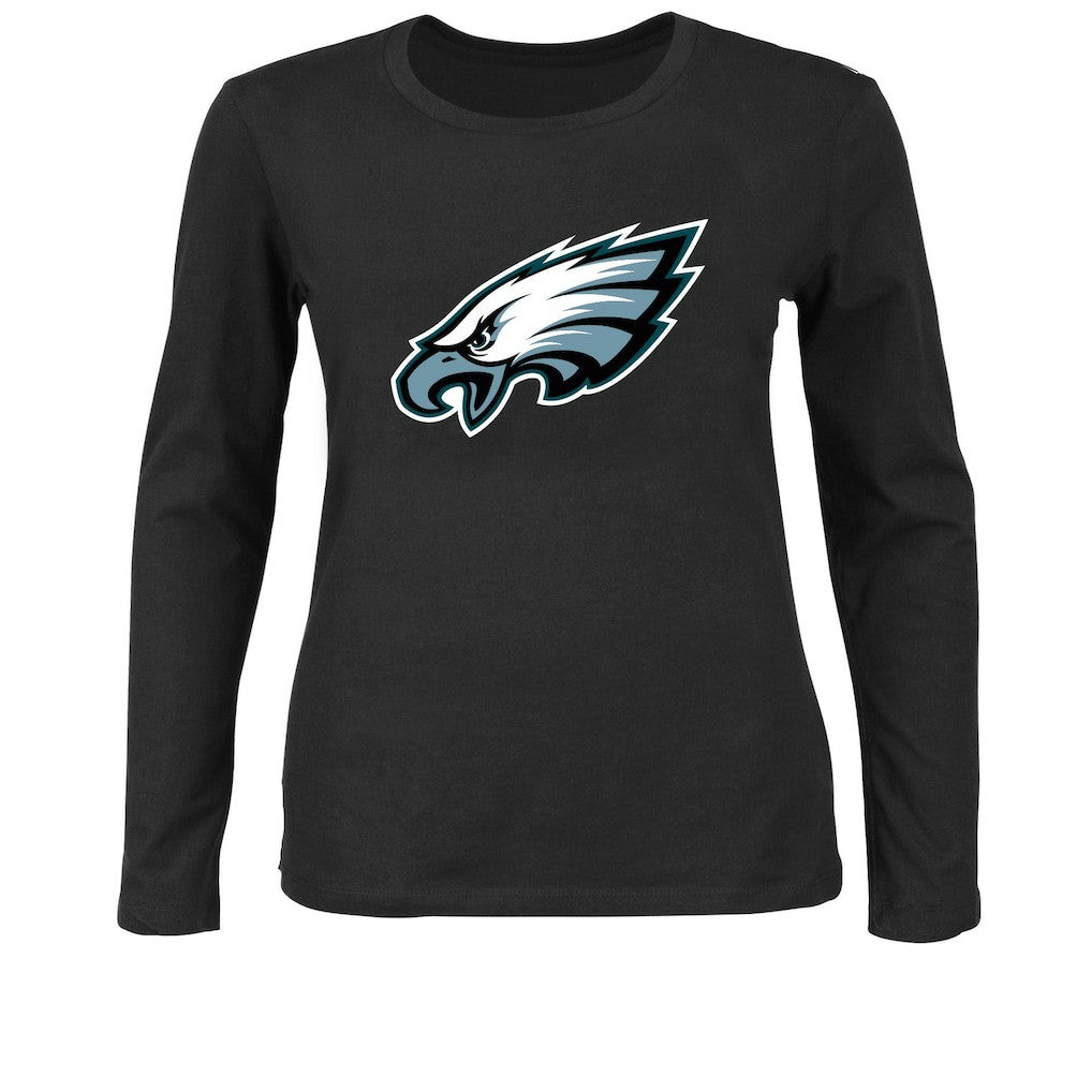 Philadelphia Eagles Women's Plus Size Long Sleeve T-Shirt - Black T-shirts