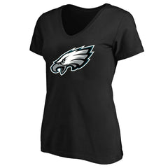 Philadelphia Eagles Women's Plus Size V-Neck T-Shirt - Black T-shirts