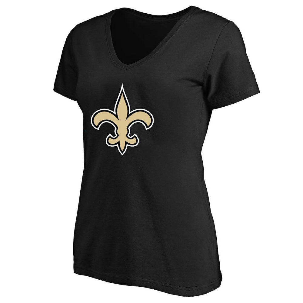 New Orleans Saints Women's Plus Size V-Neck T-Shirt - Black T-shirts