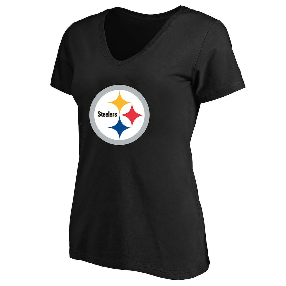 Pittsburgh Steelers Women's Plus Size V-Neck T-Shirt - Black T-shirts