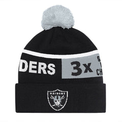 Las Vegas Raiders Starter Unisex Chyron Cuffed Knit Hat with Pom - Black Hats